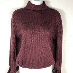 William Rast Women's Elle Sweater Turtleneck Pullover Missy Small, Wine, NWT